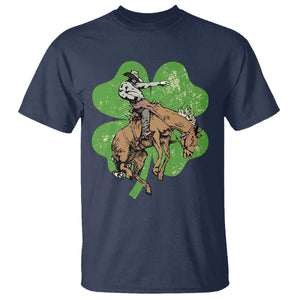 St Patrick's Day Lucky Cowboy T Shirt Retro Vintage Clover TS02 Navy Print Your Wear