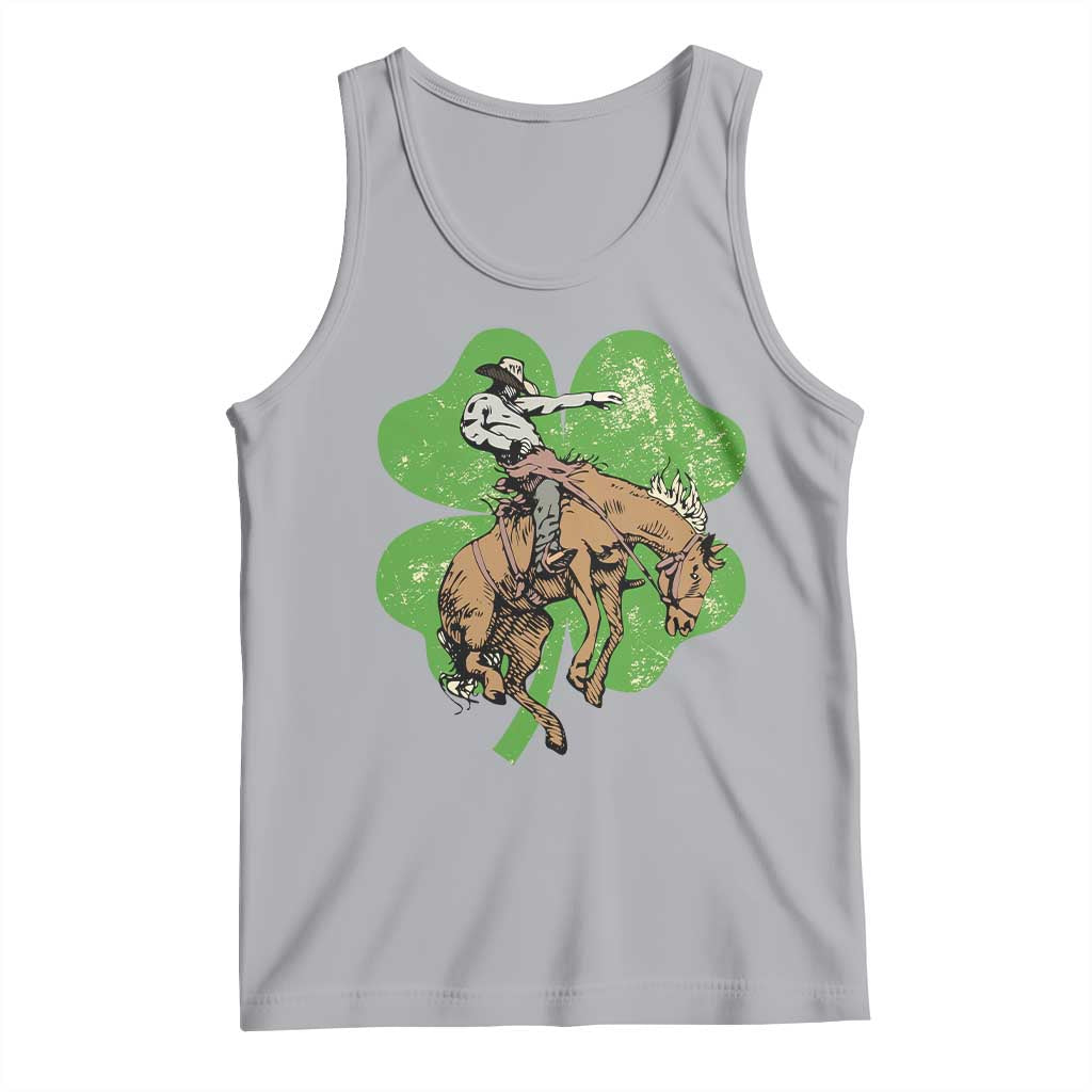 St Patrick's Day Lucky Cowboy Tank Top Retro Vintage Clover TS02 Athletic Heather Print Your Wear