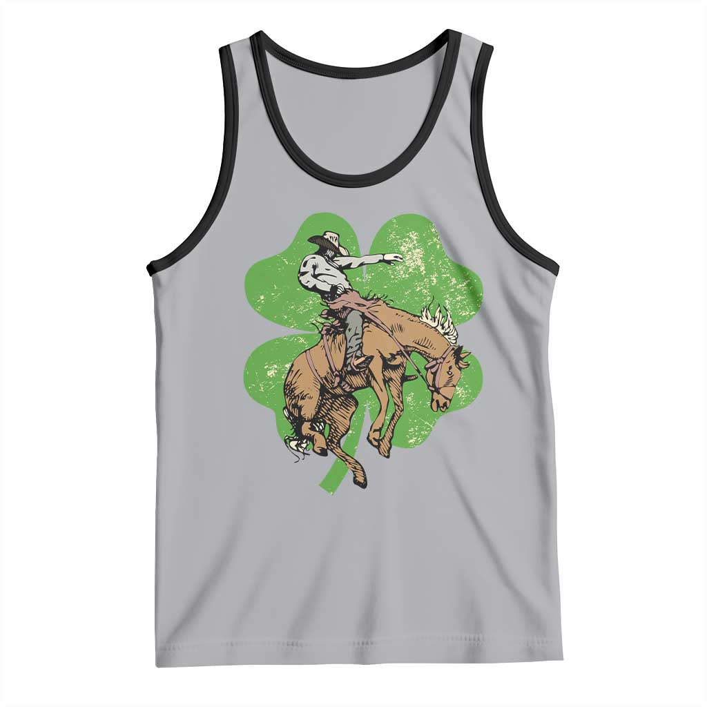 St Patrick's Day Lucky Cowboy Tank Top Retro Vintage Clover TS02 Athletic Heather Black Print Your Wear