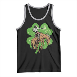 St Patrick's Day Lucky Cowboy Tank Top Retro Vintage Clover TS02 Black Athletic Heather Print Your Wear