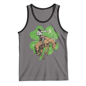 St Patrick's Day Lucky Cowboy Tank Top Retro Vintage Clover TS02 Deep Heather Black Print Your Wear