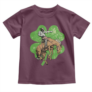 St Patrick's Day Lucky Cowboy Toddler T Shirt Retro Vintage Clover TS02 Maroon Print Your Wear