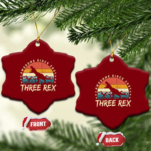 Three Rex 3rd Birthday Ceramic Ornament 3 Years Old Dinosaur Bday Boy TS02 Print Your Wear