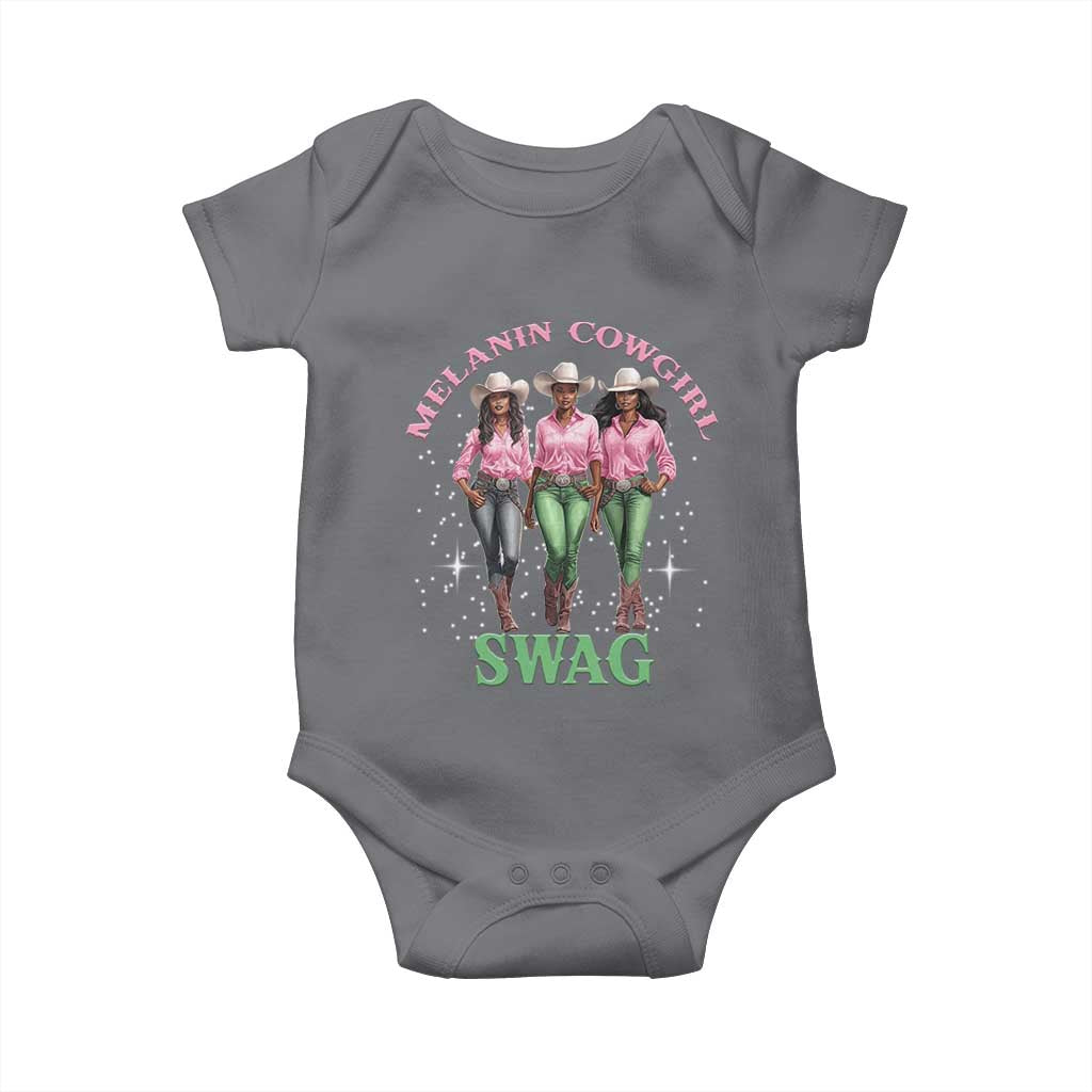 Melanin Cowgirl Swag Baby Onesie Pink Green African American Cowgirls Black History TS02 Charcoal Print Your Wear