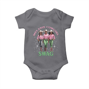 Melanin Cowgirl Swag Baby Onesie Pink Green African American Cowgirls Black History TS02 Charcoal Print Your Wear