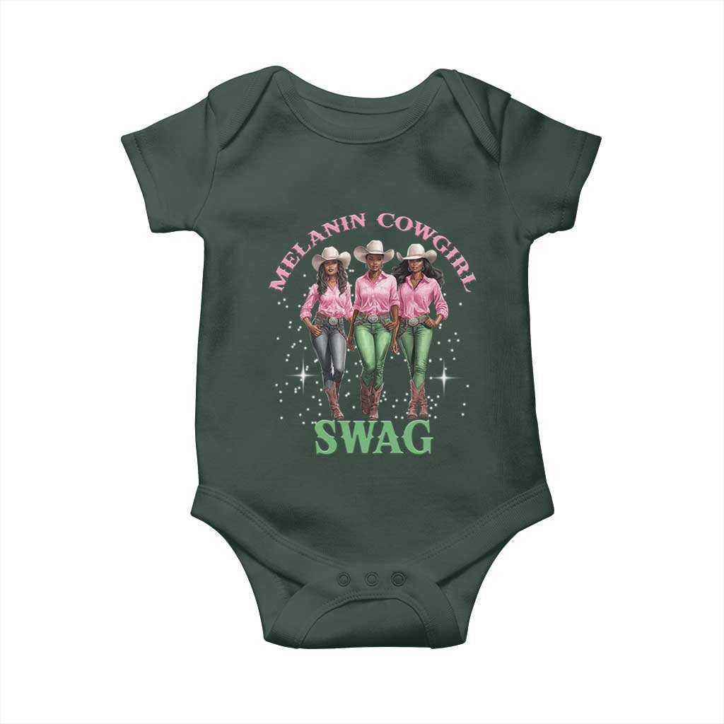 Melanin Cowgirl Swag Baby Onesie Pink Green African American Cowgirls Black History TS02 Print Your Wear