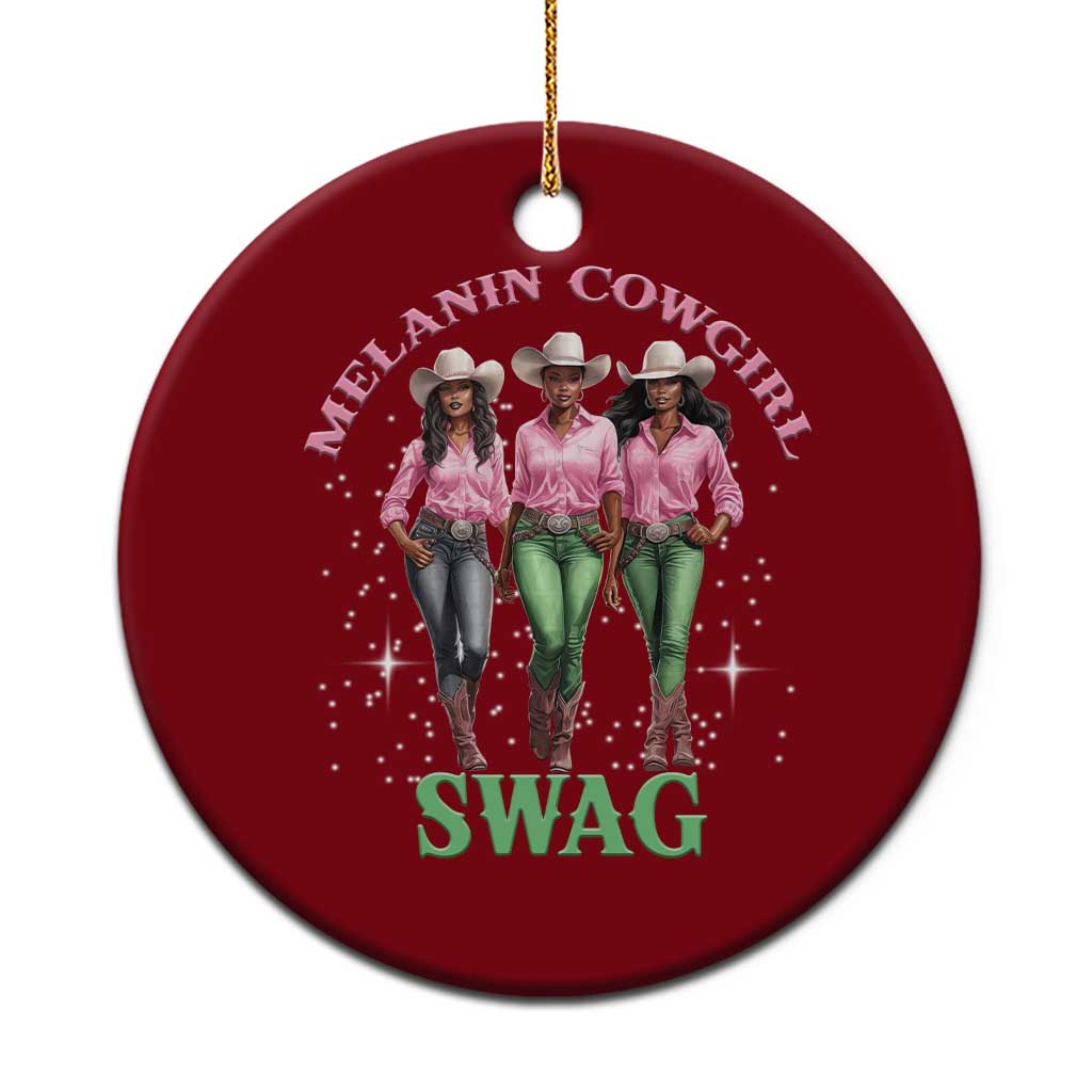 Melanin Cowgirl Swag Ceramic Ornament Pink Green African American Cowgirls Black History TS02 1pc Red Print Your Wear