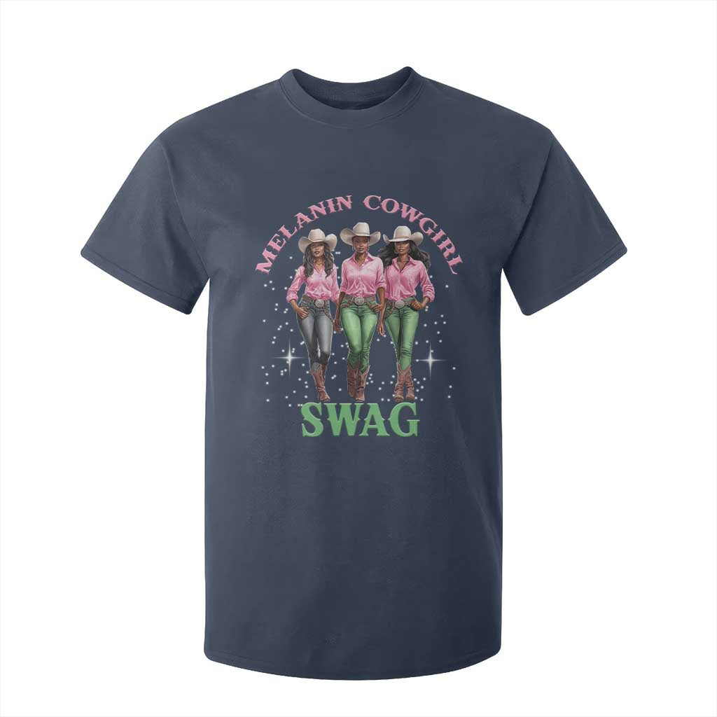 Melanin Cowgirl Swag T Shirt For Kid Pink Green African American Cowgirls Black History TS02 Navy Print Your Wear