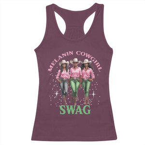 Melanin Cowgirl Swag Racerback Tank Top Pink Green African American Cowgirls Black History TS02 Maroon Print Your Wear