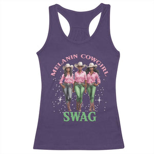 Melanin Cowgirl Swag Racerback Tank Top Pink Green African American Cowgirls Black History TS02 Purple Print Your Wear