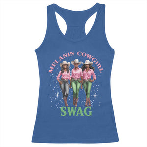 Melanin Cowgirl Swag Racerback Tank Top Pink Green African American Cowgirls Black History TS02 Royal Blue Print Your Wear