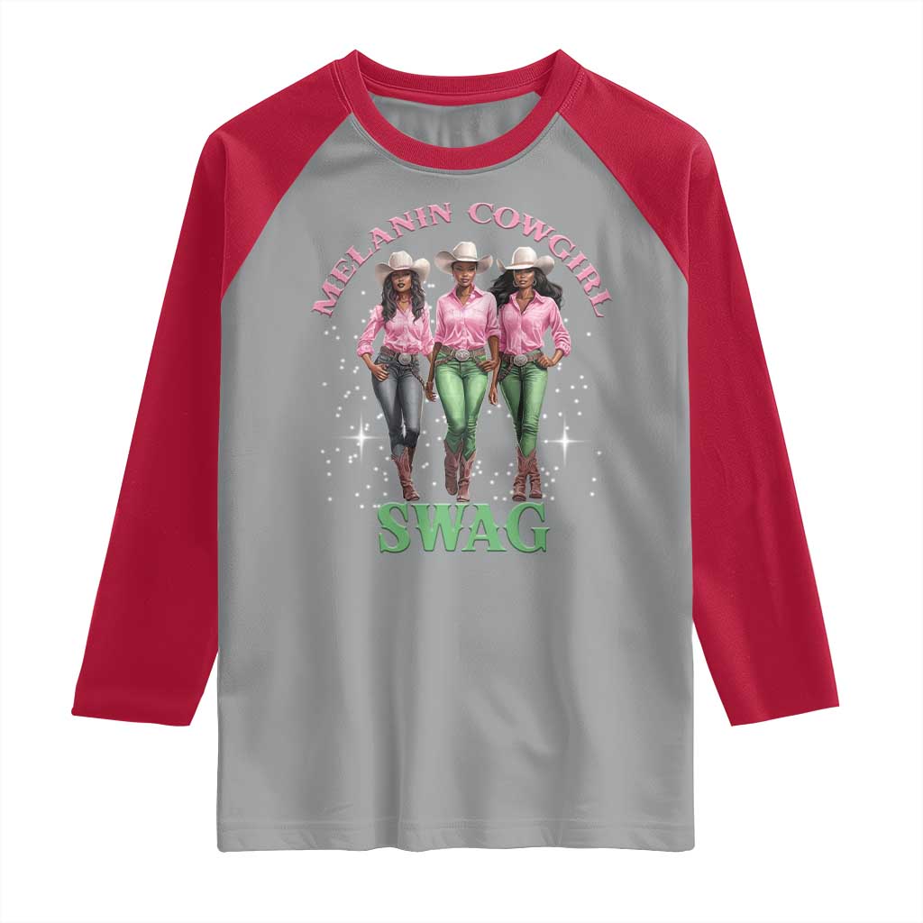 Melanin Cowgirl Swag Raglan Shirt Pink Green African American Cowgirls Black History TS02 Sport Gray Red Print Your Wear