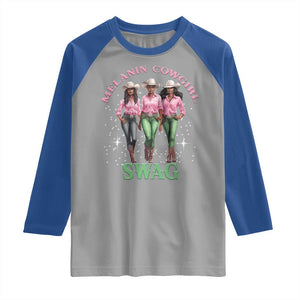 Melanin Cowgirl Swag Raglan Shirt Pink Green African American Cowgirls Black History TS02 Sport Gray Royal Print Your Wear