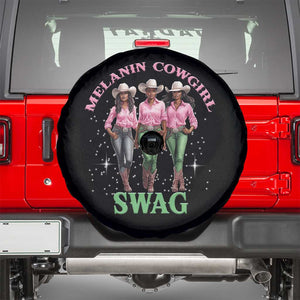 Melanin Cowgirl Swag Spare Tire Cover Pink Green African American Cowgirls Black History TS02 Black Print Your Wear