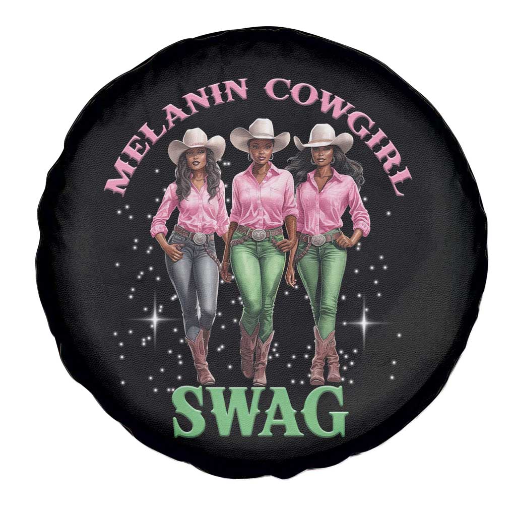 Melanin Cowgirl Swag Spare Tire Cover Pink Green African American Cowgirls Black History TS02 Print Your Wear