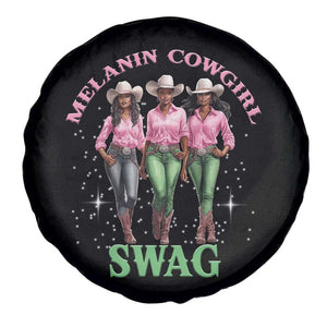 Melanin Cowgirl Swag Spare Tire Cover Pink Green African American Cowgirls Black History TS02 Print Your Wear