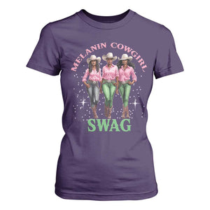 Melanin Cowgirl Swag T Shirt For Women Pink Green African American Cowgirls Black History TS02 Purple Print Your Wear