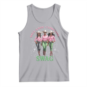 Melanin Cowgirl Swag Tank Top Pink Green African American Cowgirls Black History TS02 Athletic Heather Print Your Wear