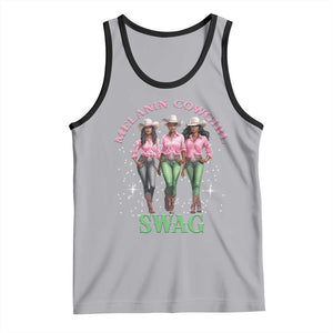 Melanin Cowgirl Swag Tank Top Pink Green African American Cowgirls Black History TS02 Athletic Heather Black Print Your Wear