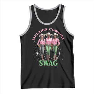 Melanin Cowgirl Swag Tank Top Pink Green African American Cowgirls Black History TS02 Black Athletic Heather Print Your Wear