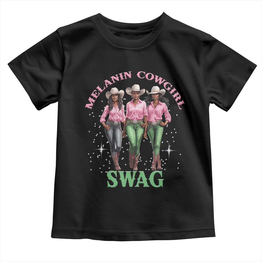 Melanin Cowgirl Swag Toddler T Shirt Pink Green African American Cowgirls Black History TS02 Black Print Your Wear