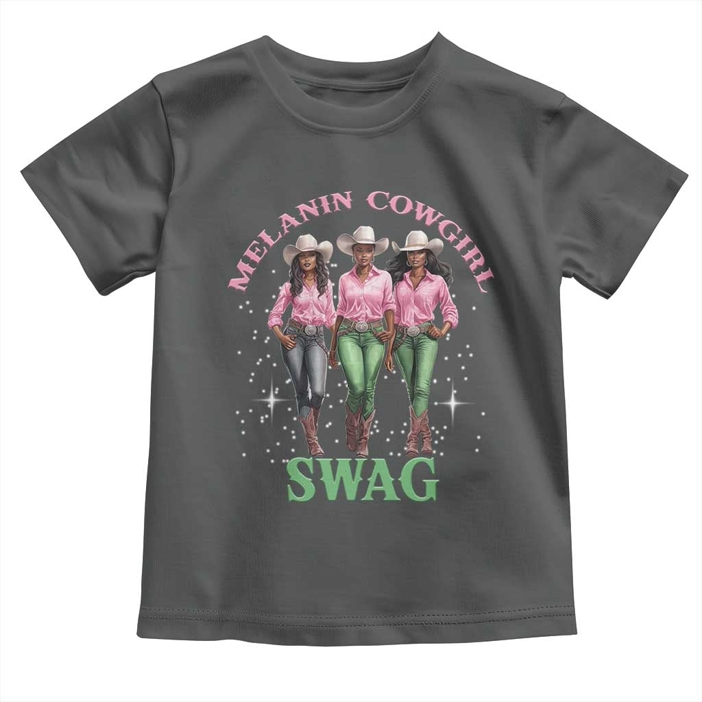 Melanin Cowgirl Swag Toddler T Shirt Pink Green African American Cowgirls Black History TS02 Dark Heather Print Your Wear