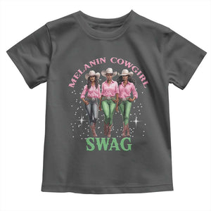 Melanin Cowgirl Swag Toddler T Shirt Pink Green African American Cowgirls Black History TS02 Dark Heather Print Your Wear