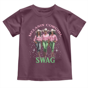 Melanin Cowgirl Swag Toddler T Shirt Pink Green African American Cowgirls Black History TS02 Maroon Print Your Wear