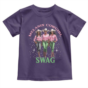 Melanin Cowgirl Swag Toddler T Shirt Pink Green African American Cowgirls Black History TS02 Purple Print Your Wear