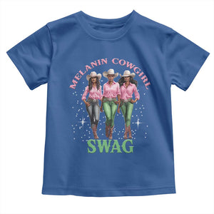 Melanin Cowgirl Swag Toddler T Shirt Pink Green African American Cowgirls Black History TS02 Royal Blue Print Your Wear