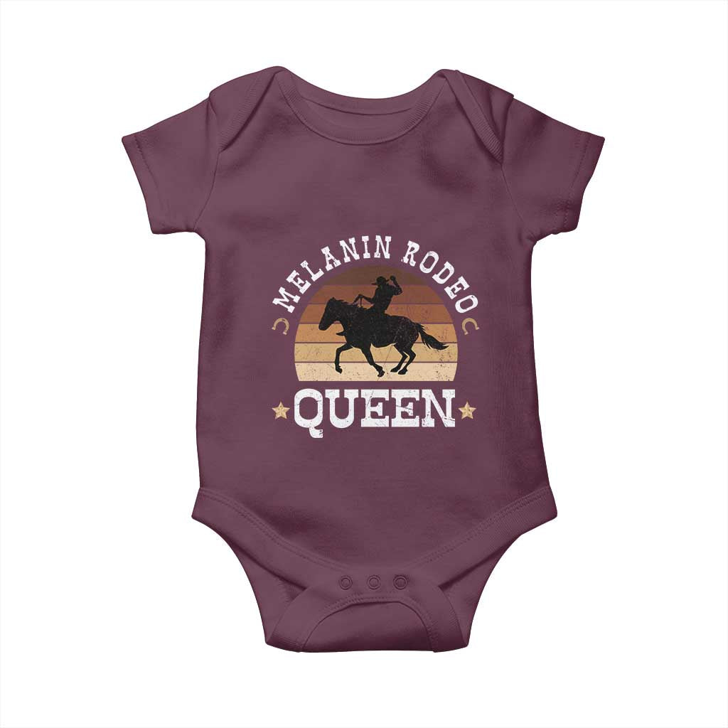 Melanin Rodeo Queen Baby Onesie Cowgirl Riding Horse African American Cowgirls Retro TS02 Maroon Print Your Wear