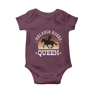 Melanin Rodeo Queen Baby Onesie Cowgirl Riding Horse African American Cowgirls Retro TS02 Maroon Print Your Wear