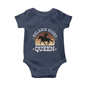 Melanin Rodeo Queen Baby Onesie Cowgirl Riding Horse African American Cowgirls Retro TS02 Navy Print Your Wear
