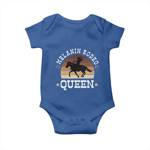 Melanin Rodeo Queen Baby Onesie Cowgirl Riding Horse African American Cowgirls Retro TS02 Royal Blue Print Your Wear