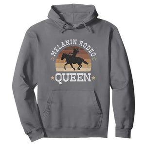 Melanin Rodeo Queen Hoodie Cowgirl Riding Horse African American Cowgirls Retro TS02 Charcoal Print Your Wear