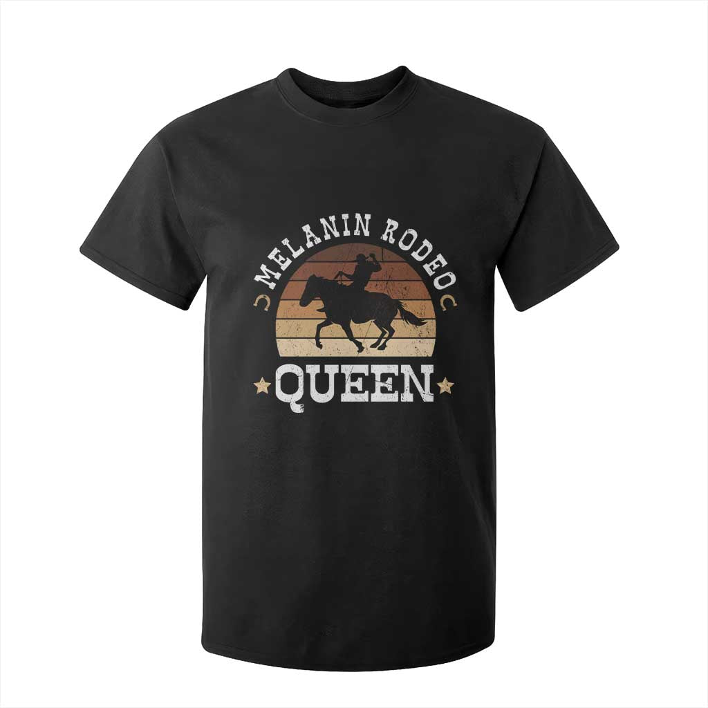 Melanin Rodeo Queen T Shirt For Kid Cowgirl Riding Horse African American Cowgirls Retro TS02 Black Print Your Wear