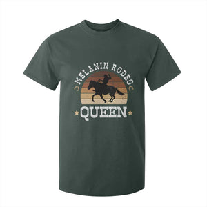 Melanin Rodeo Queen T Shirt For Kid Cowgirl Riding Horse African American Cowgirls Retro TS02 Dark Forest Green Print Your Wear