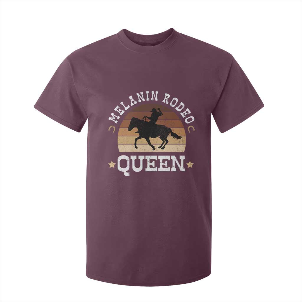 Melanin Rodeo Queen T Shirt For Kid Cowgirl Riding Horse African American Cowgirls Retro TS02 Maroon Print Your Wear