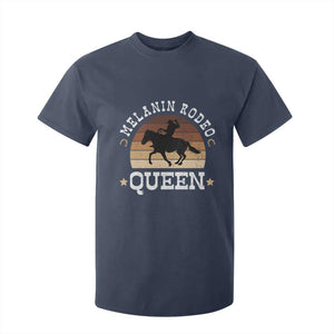 Melanin Rodeo Queen T Shirt For Kid Cowgirl Riding Horse African American Cowgirls Retro TS02 Navy Print Your Wear