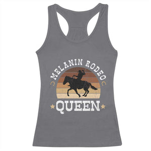 Melanin Rodeo Queen Racerback Tank Top Cowgirl Riding Horse African American Cowgirls Retro TS02 Charcoal Print Your Wear