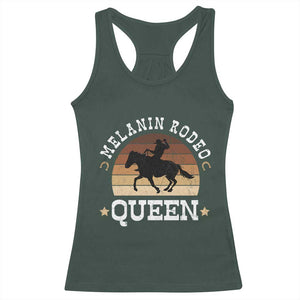 Melanin Rodeo Queen Racerback Tank Top Cowgirl Riding Horse African American Cowgirls Retro TS02 Dark Forest Green Print Your Wear