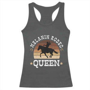 Melanin Rodeo Queen Racerback Tank Top Cowgirl Riding Horse African American Cowgirls Retro TS02 Dark Heather Print Your Wear