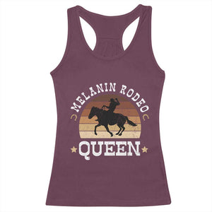 Melanin Rodeo Queen Racerback Tank Top Cowgirl Riding Horse African American Cowgirls Retro TS02 Maroon Print Your Wear
