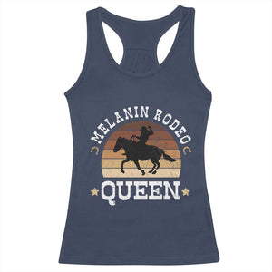 Melanin Rodeo Queen Racerback Tank Top Cowgirl Riding Horse African American Cowgirls Retro TS02 Navy Print Your Wear