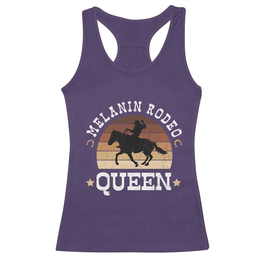 Melanin Rodeo Queen Racerback Tank Top Cowgirl Riding Horse African American Cowgirls Retro TS02 Purple Print Your Wear