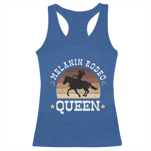Melanin Rodeo Queen Racerback Tank Top Cowgirl Riding Horse African American Cowgirls Retro TS02 Royal Blue Print Your Wear