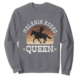 Melanin Rodeo Queen Sweatshirt Cowgirl Riding Horse African American Cowgirls Retro TS02 Charcoal Print Your Wear