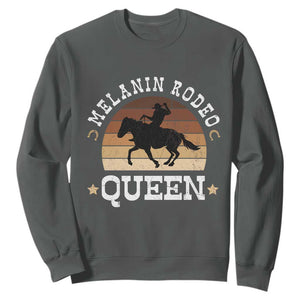 Melanin Rodeo Queen Sweatshirt Cowgirl Riding Horse African American Cowgirls Retro TS02 Dark Heather Print Your Wear