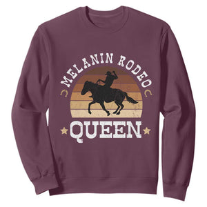 Melanin Rodeo Queen Sweatshirt Cowgirl Riding Horse African American Cowgirls Retro TS02 Maroon Print Your Wear