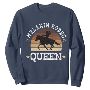 Melanin Rodeo Queen Sweatshirt Cowgirl Riding Horse African American Cowgirls Retro TS02 Navy Print Your Wear